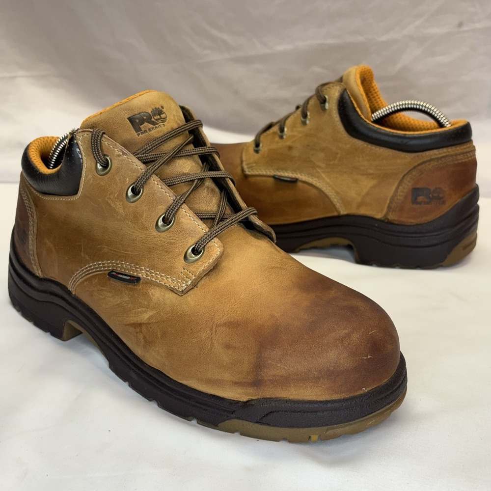 Timberland PRO Titan Mens Size 8.5 Brown Alloy Toe Safety Work Oxford Shoes